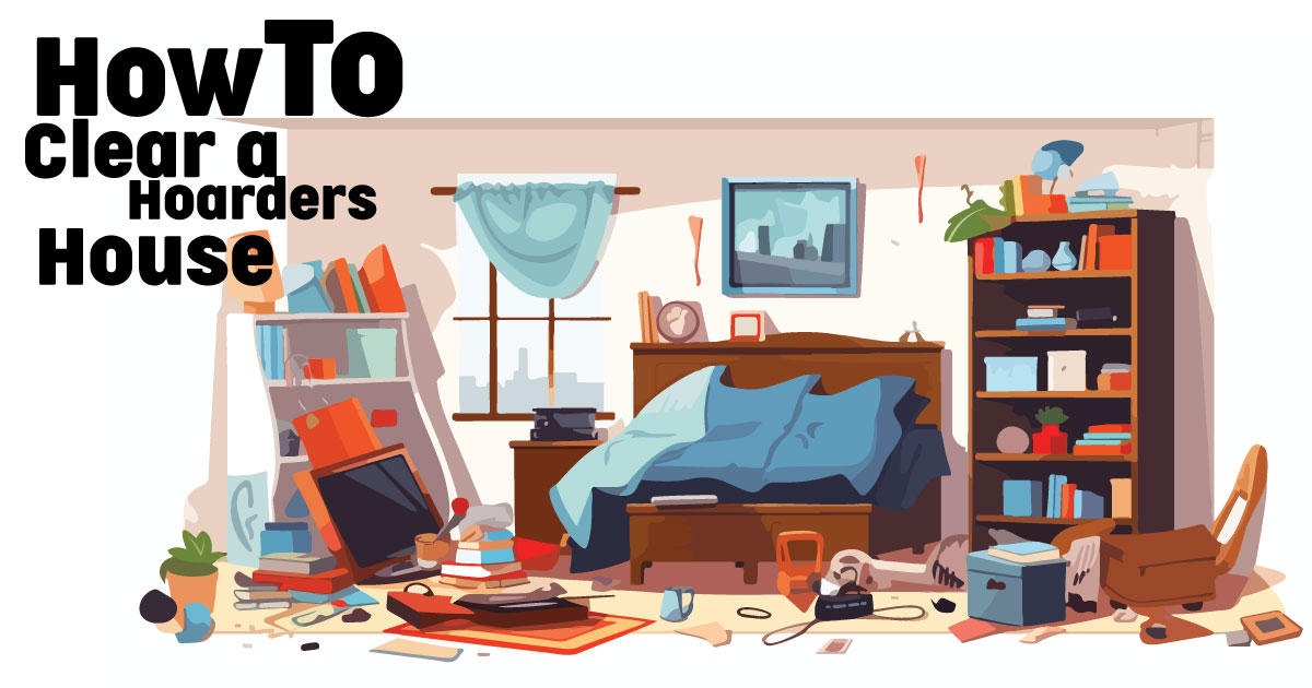 A cluttered bedroom with a messy bed, scattered books, clothes on the floor, and disorganized shelves, conveying chaos and disarray.